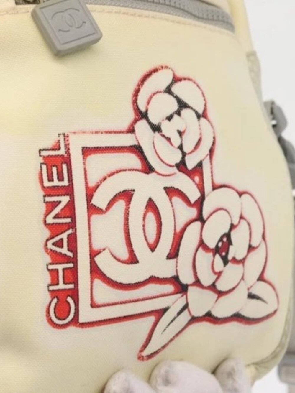 CHANEL Sports Line Shoulder Bag Nylon White Silver CC Auth bs32848 - Picture 11 of 16